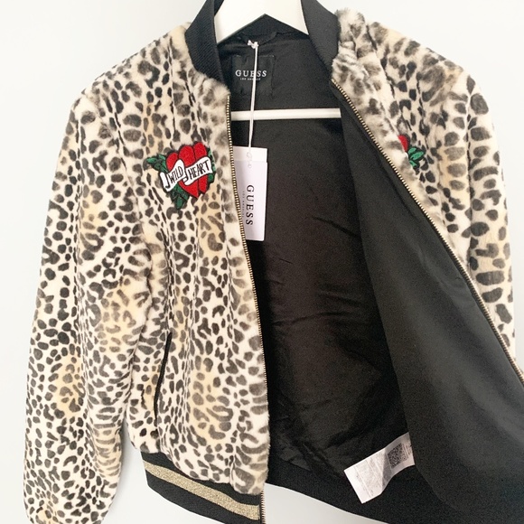 RARE Guess Los Angeles Cheetah Bomber Jacket NWT - Picture 5 of 16